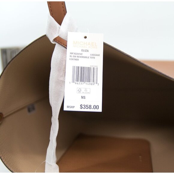 Michael Kors Luggage Leather Eliza XL Extra Large Reversible Tote Bag NWT - Picture 6 of 8